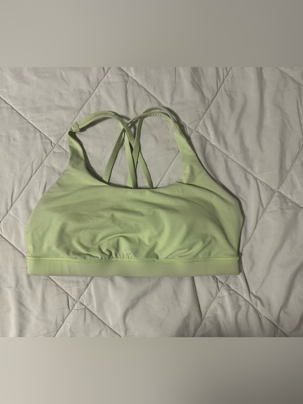 lululemon athletica Light Green Cross-Strap Sports Bra